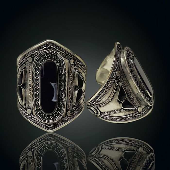 Metal Bracelet Native Style With Agate - Image 4