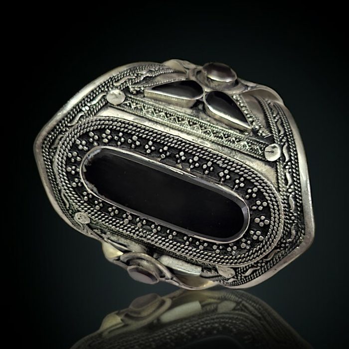 Metal Bracelet Native Style With Agate - Image 2