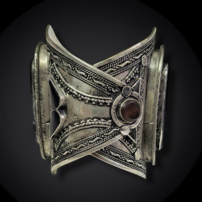 Metal Bracelet Native Style With Agate - Image 3