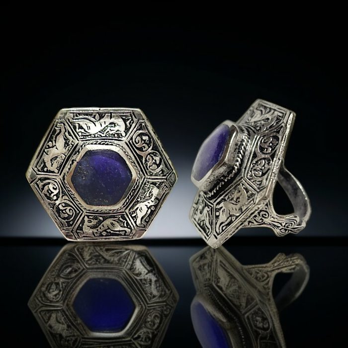 Vintage Style With Blue Lapis Stone Ring - Image 2
