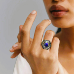 Vintage Style With Blue Lapis Stone Ring