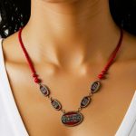 Metal Native Style Necklace with Earings